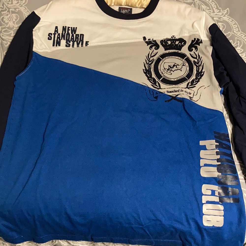 Blue national polo club long sleeve shirt